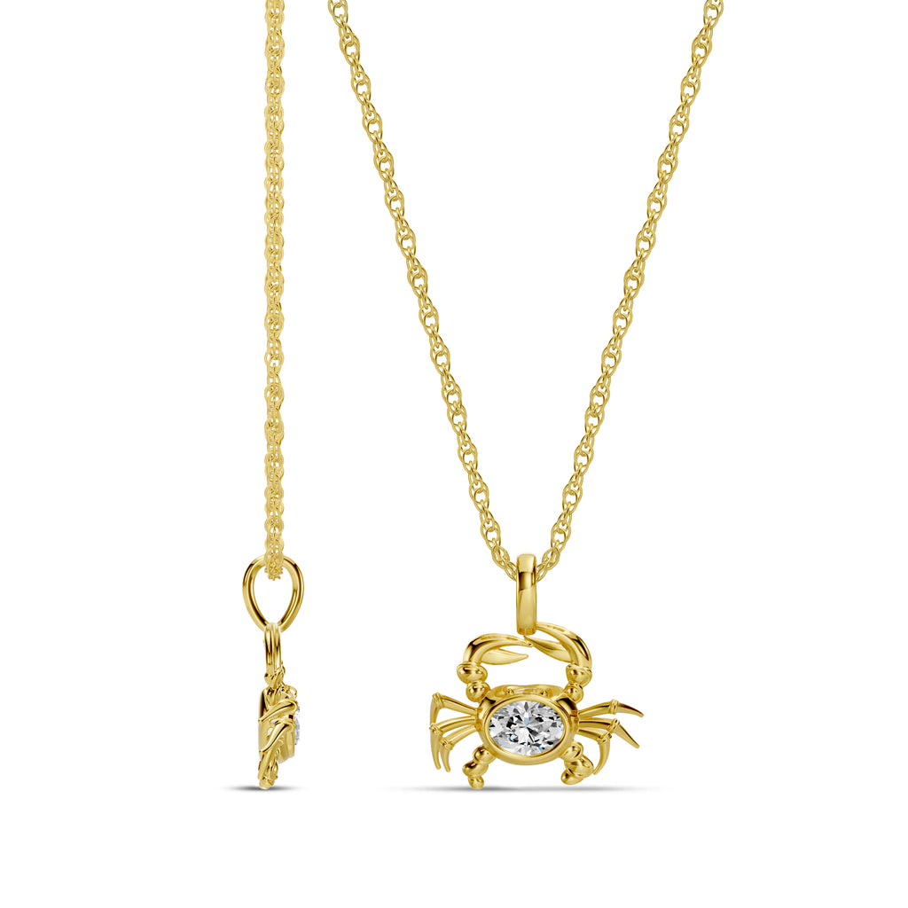 10KW 0.20 Ctw Lab Grown Diamond Crab Pendant with Chain