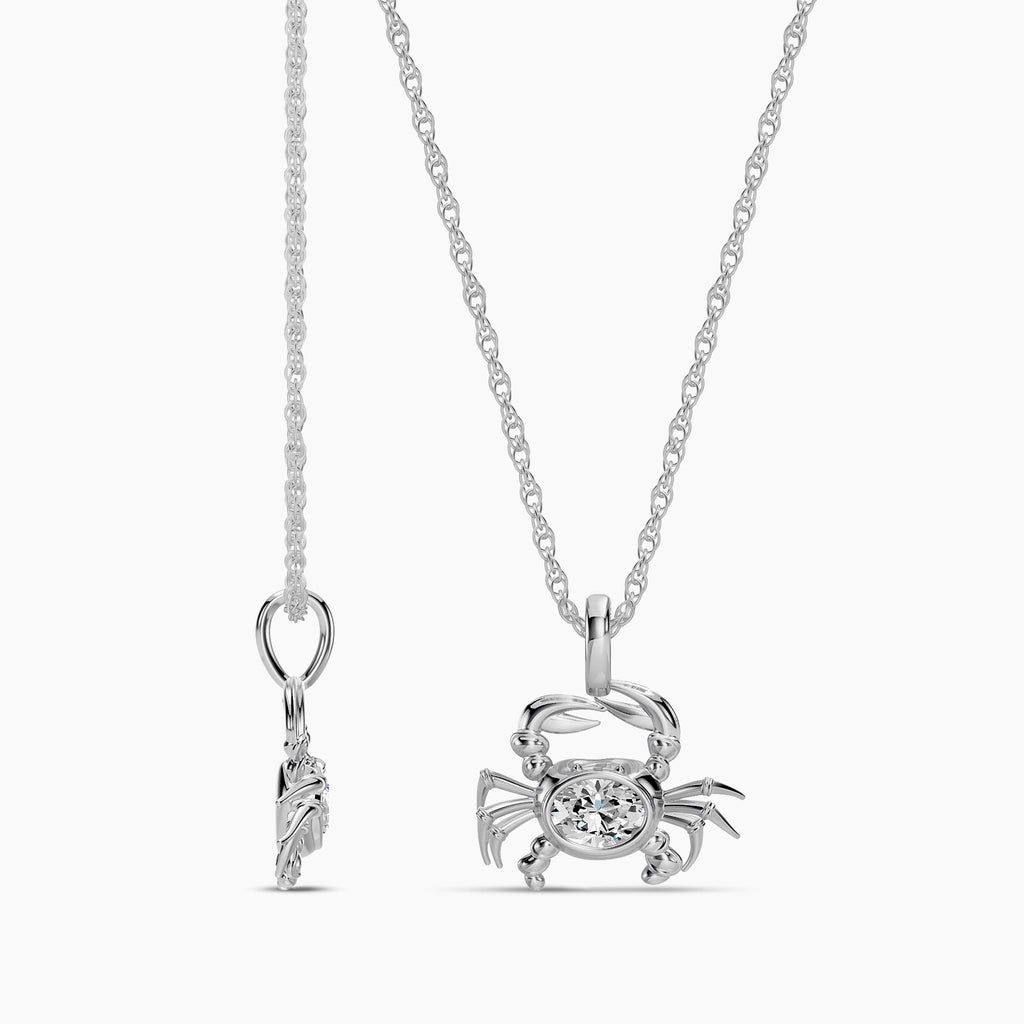 14KW 0.50 Ctw Lab Grown Diamond Crab Pendant with Chain