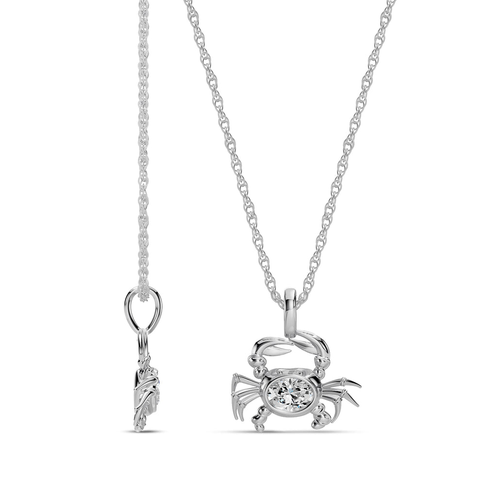 14KW 0.50 Ctw Lab Grown Diamond Crab Pendant with Chain