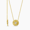 0.20 Ctw Lab Grown Diamond Sun Blast Flower Necklace