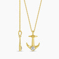 0.20 Ctw Diamond Anchor Pendant with Chain