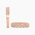 14KR 0.10 Ctw Circle Shape with Milgrain Diamond Band