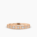 0.21 Ctw Squared and Baguette Bezel with Milgrain Diamond Band