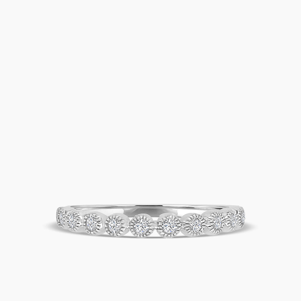 0.16 Ctw Milgrain Diamond Band in Crown Setting