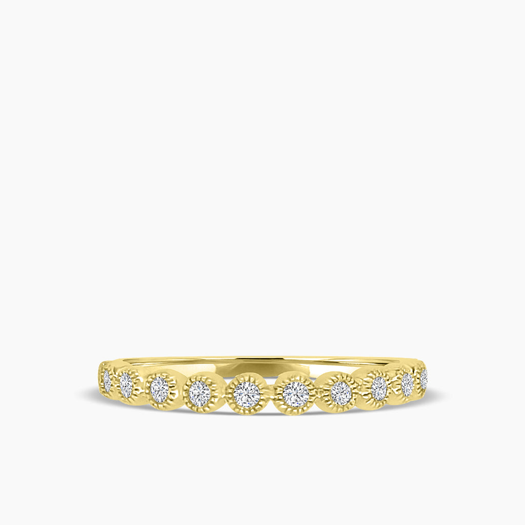 0.16 Ctw Milgrain Diamond Band in Crown Setting
