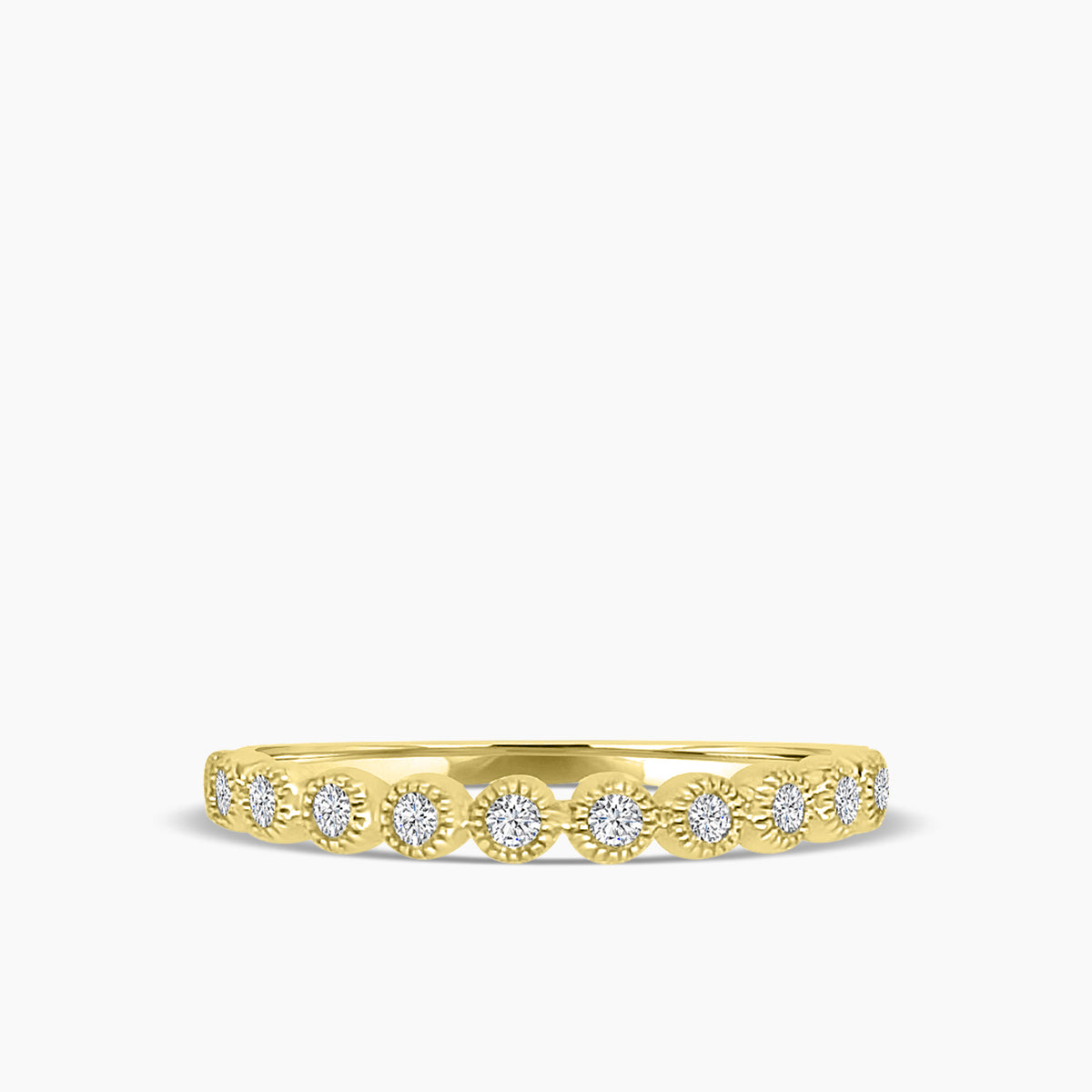 0.16 Ctw Milgrain Diamond Band in Crown Setting
