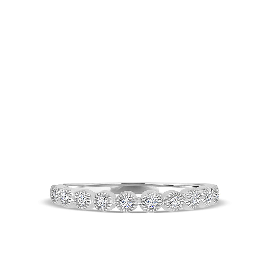 0.16 Ctw Milgrain Diamond Band in Crown Setting