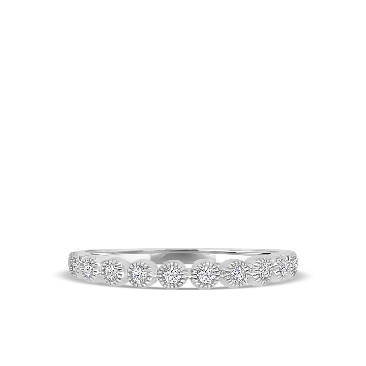 0.16 Ctw Milgrain Diamond Band in Crown Setting