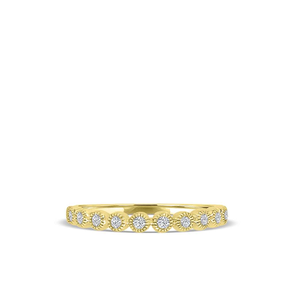 10KY 0.16 Ctw Milgrain Diamond Band in Crown Setting