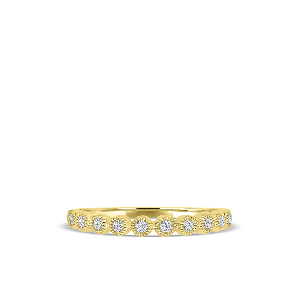 10KY 0.16 Ctw Milgrain Diamond Band in Crown Setting