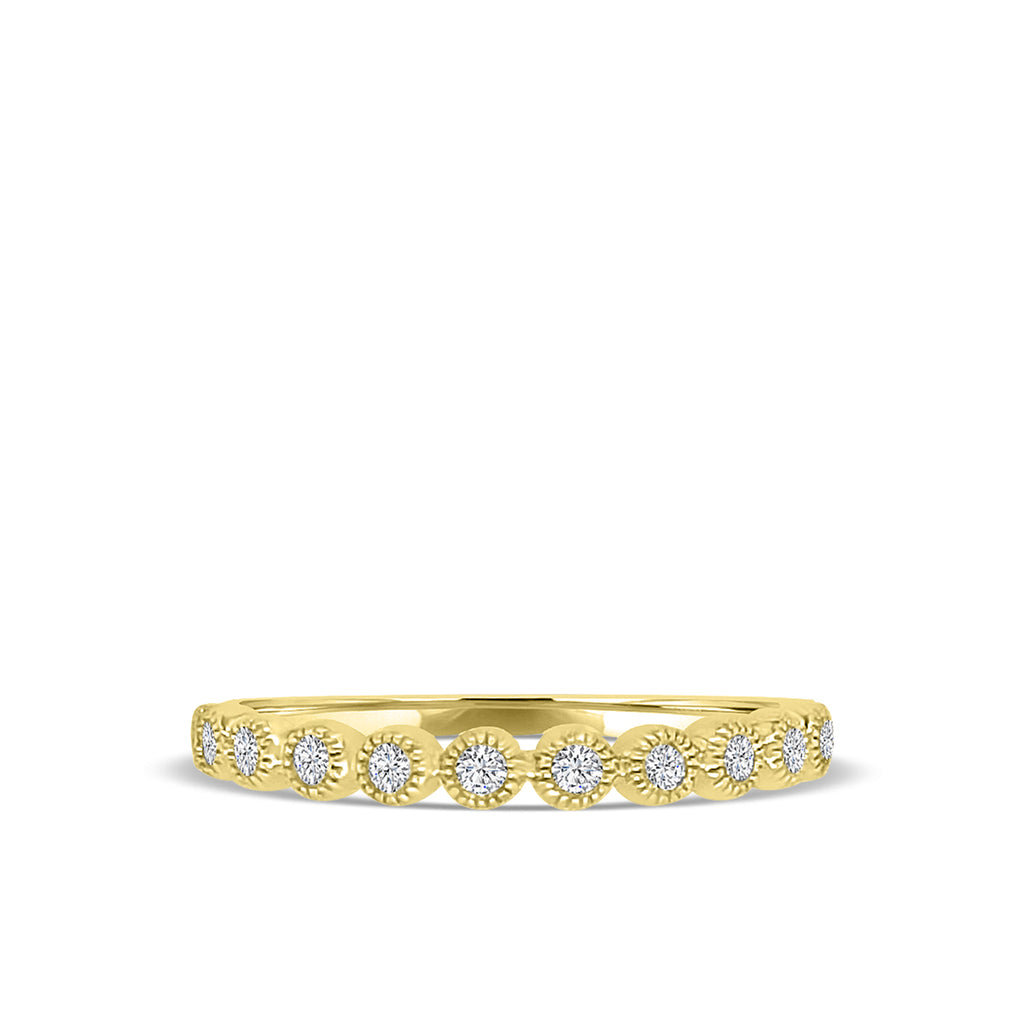 0.16 Ctw Milgrain Diamond Band in Crown Setting