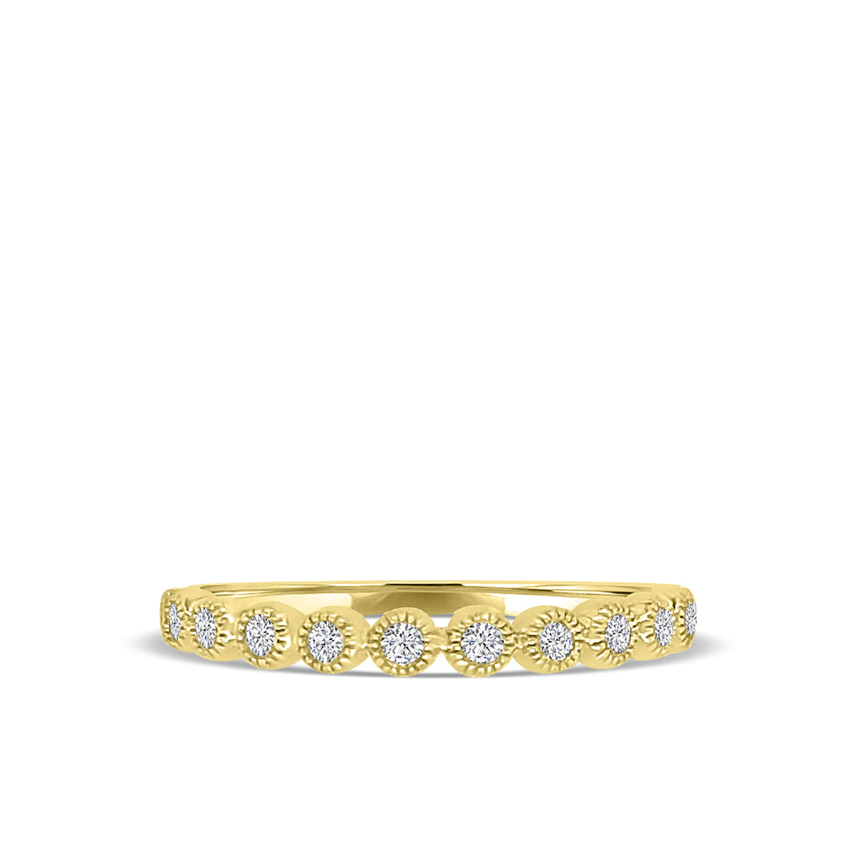0.16 Ctw Milgrain Diamond Band in Crown Setting