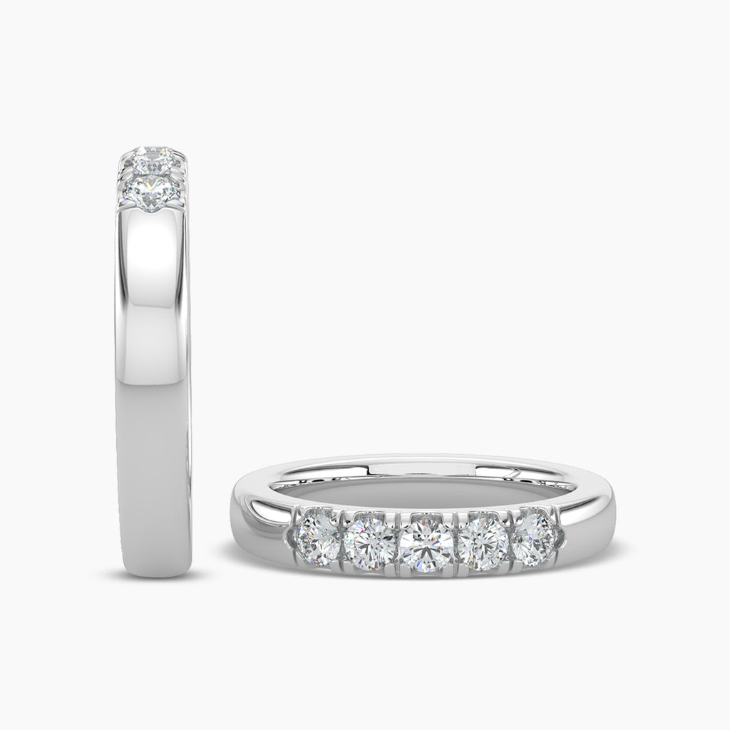 1.00 Ctw Five Stone Diamond Band in U-Prong Setting