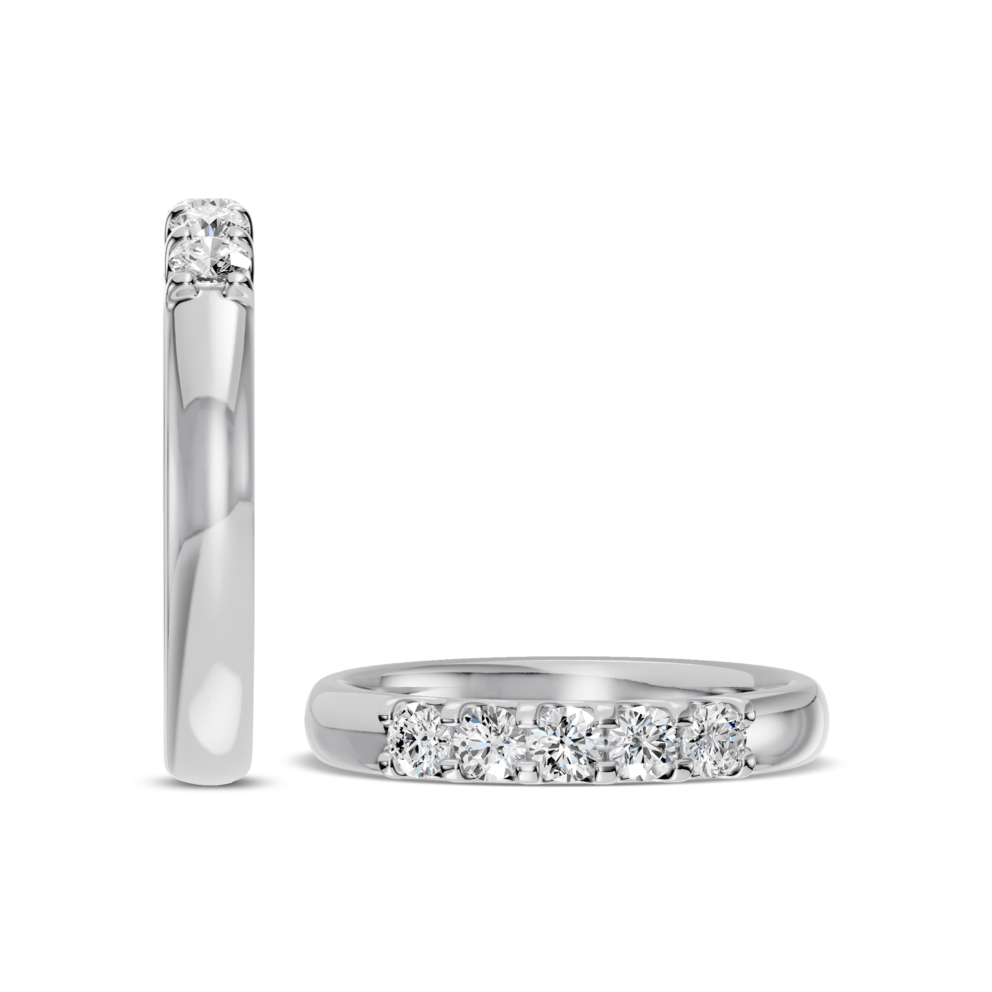 0.50 Ctw Five Stone Diamond Band in U-Prong Setting