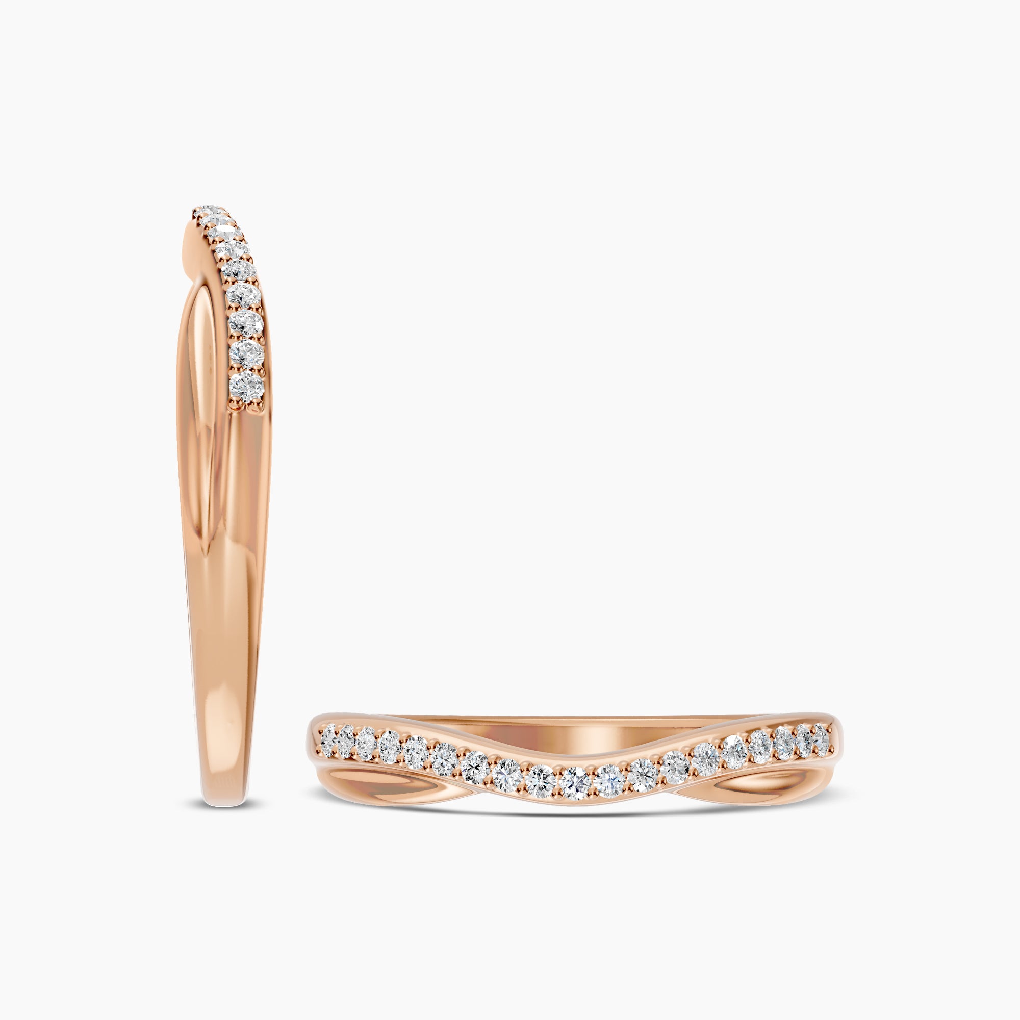 0.10 Ctw Contour Shadow Diamond Band