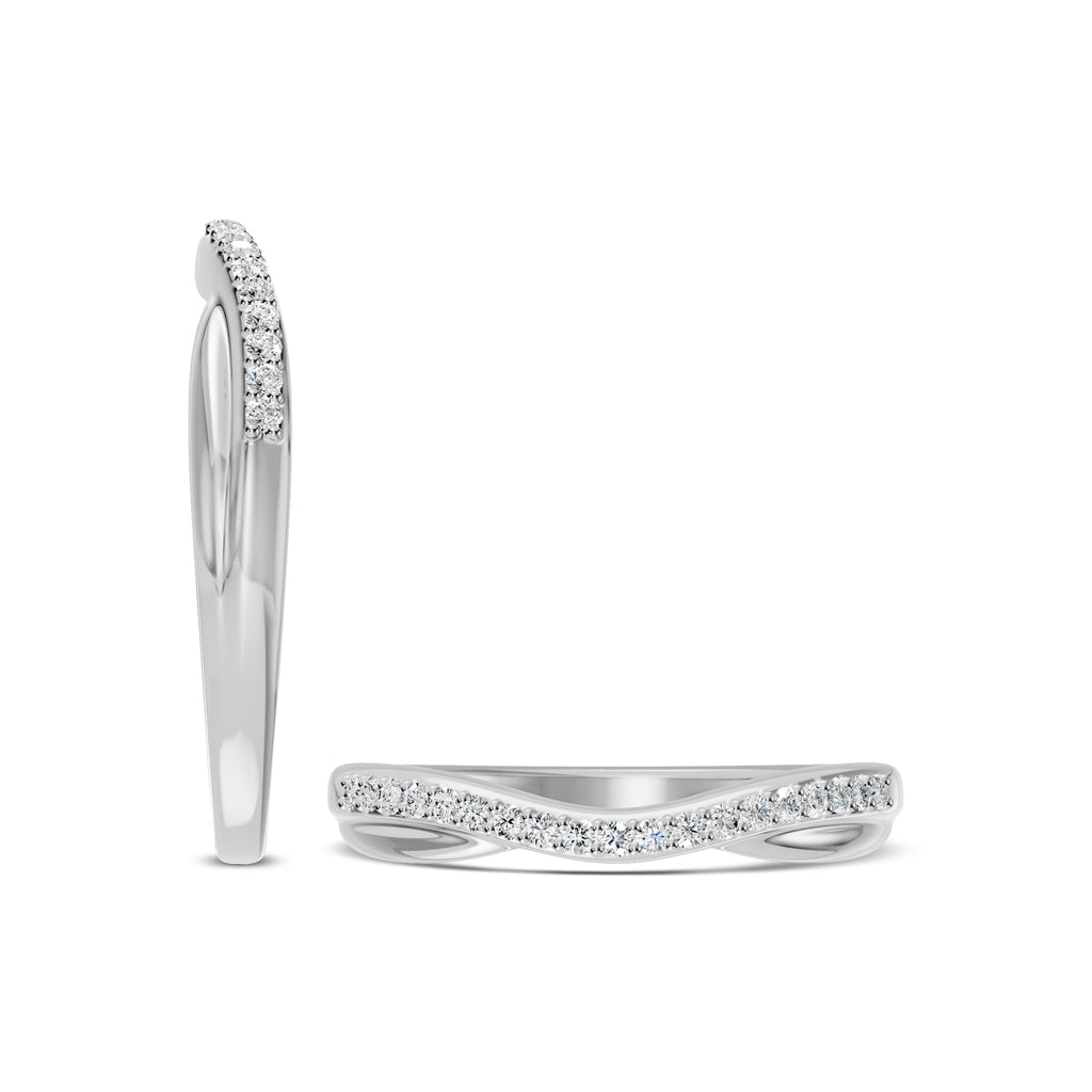 0.10 Ctw Contour Shadow Diamond Band