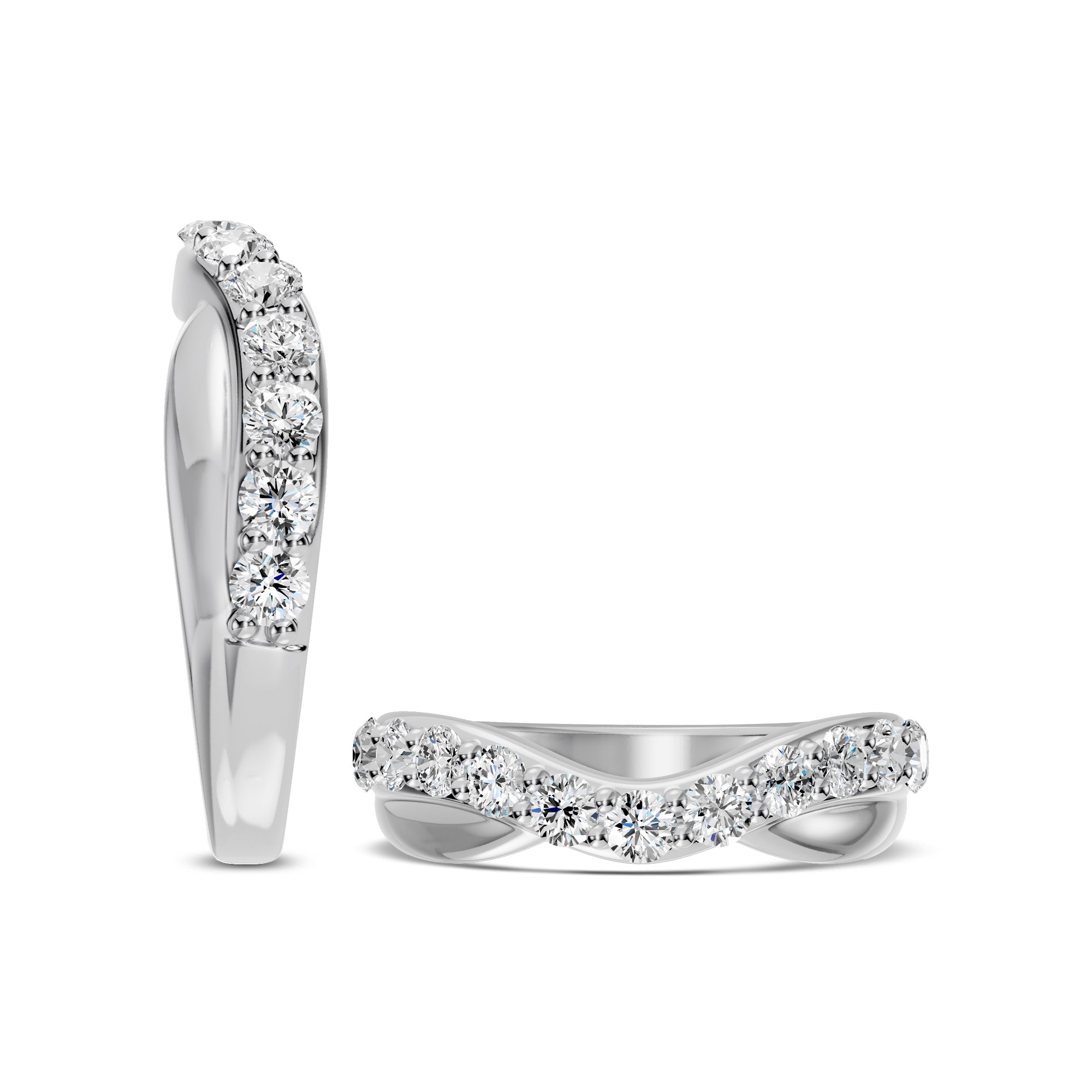 1.00 Ctw Diamond Contour Shadow Band