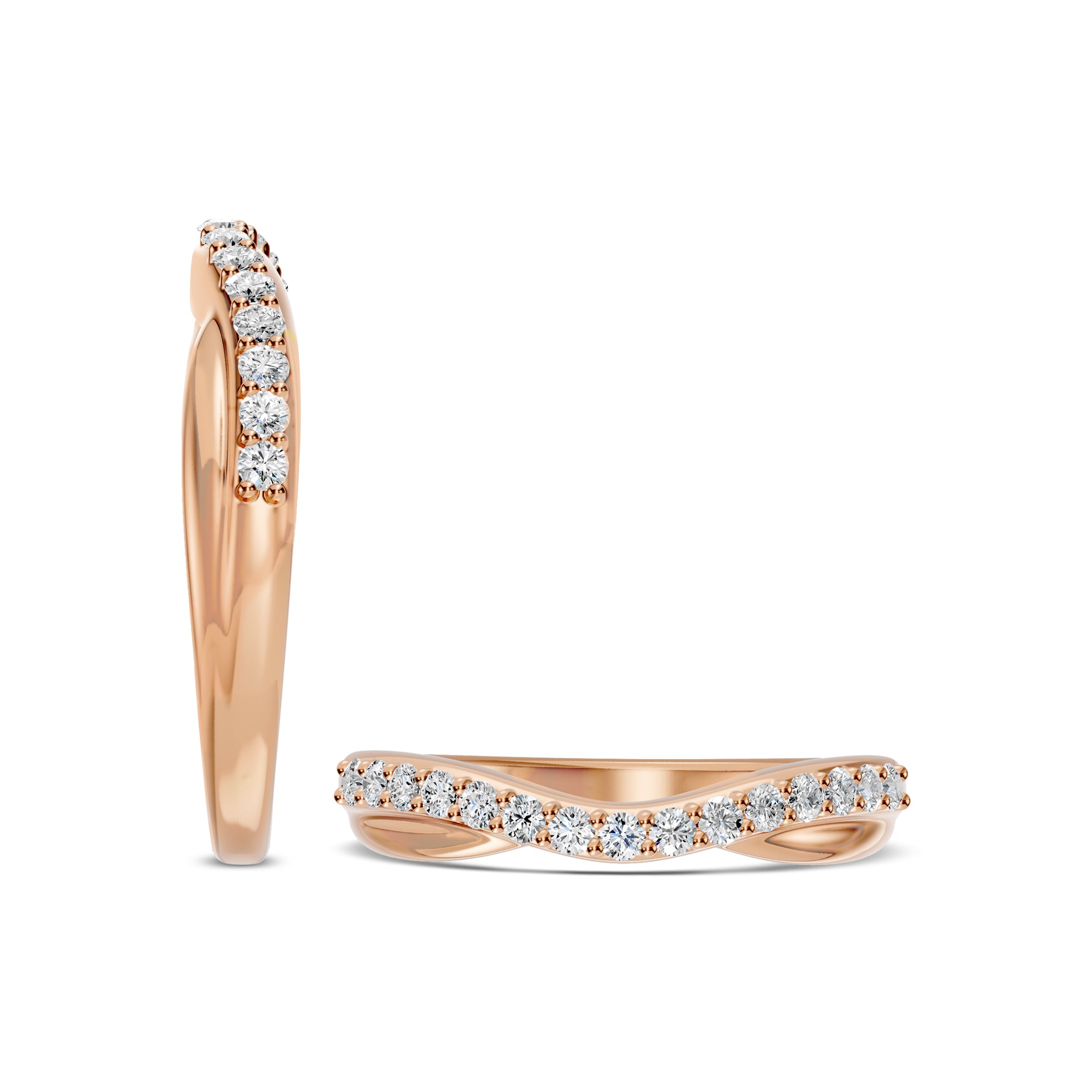 0.25 Ctw Contour Shadow Diamond Band
