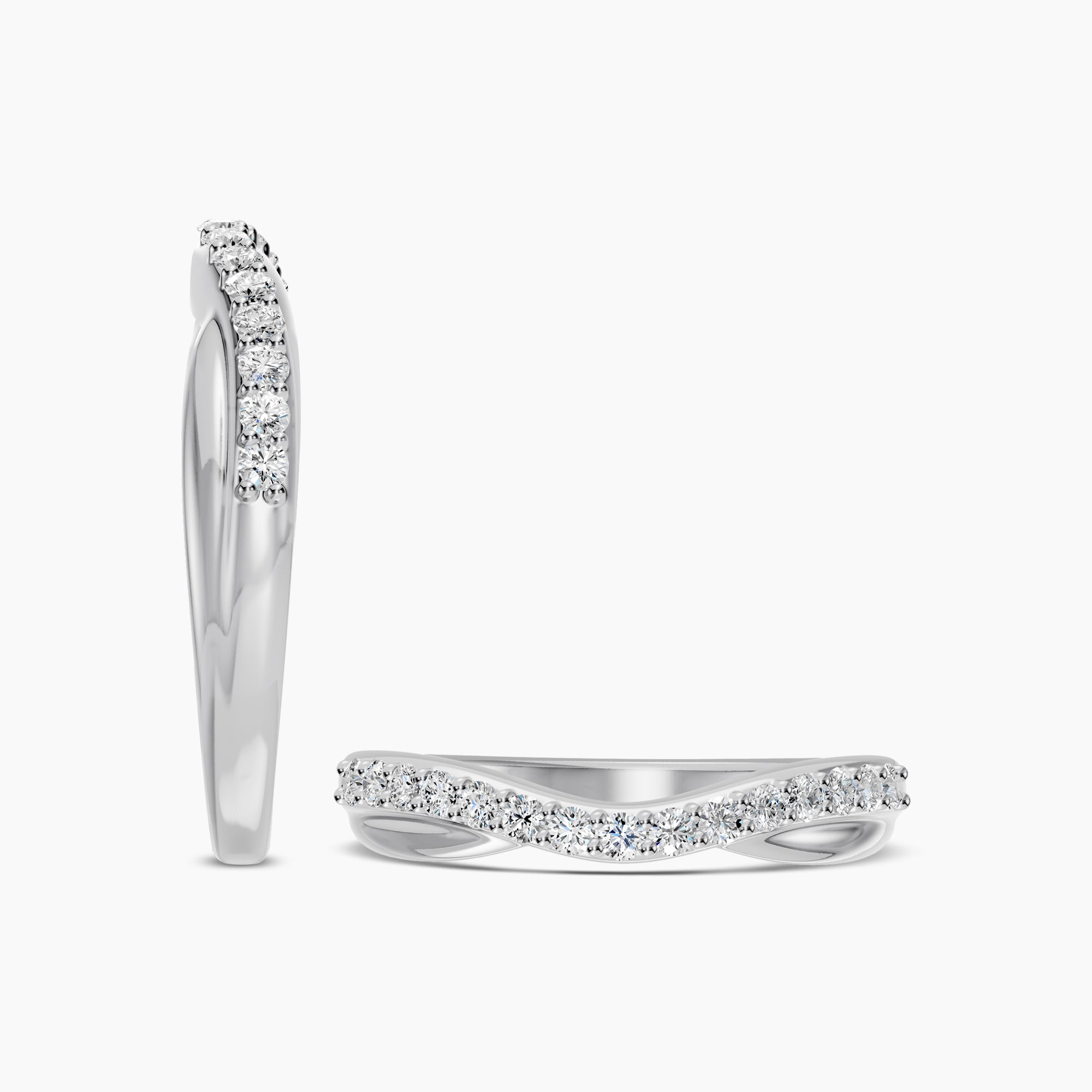 14KY 0.25 Ctw Contour Shadow Diamond Band