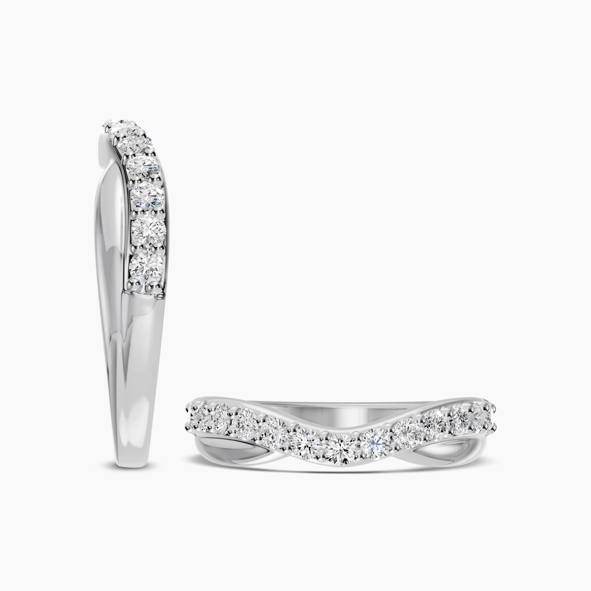 14KW 0.50 Ctw Contour Shadow Diamond Band