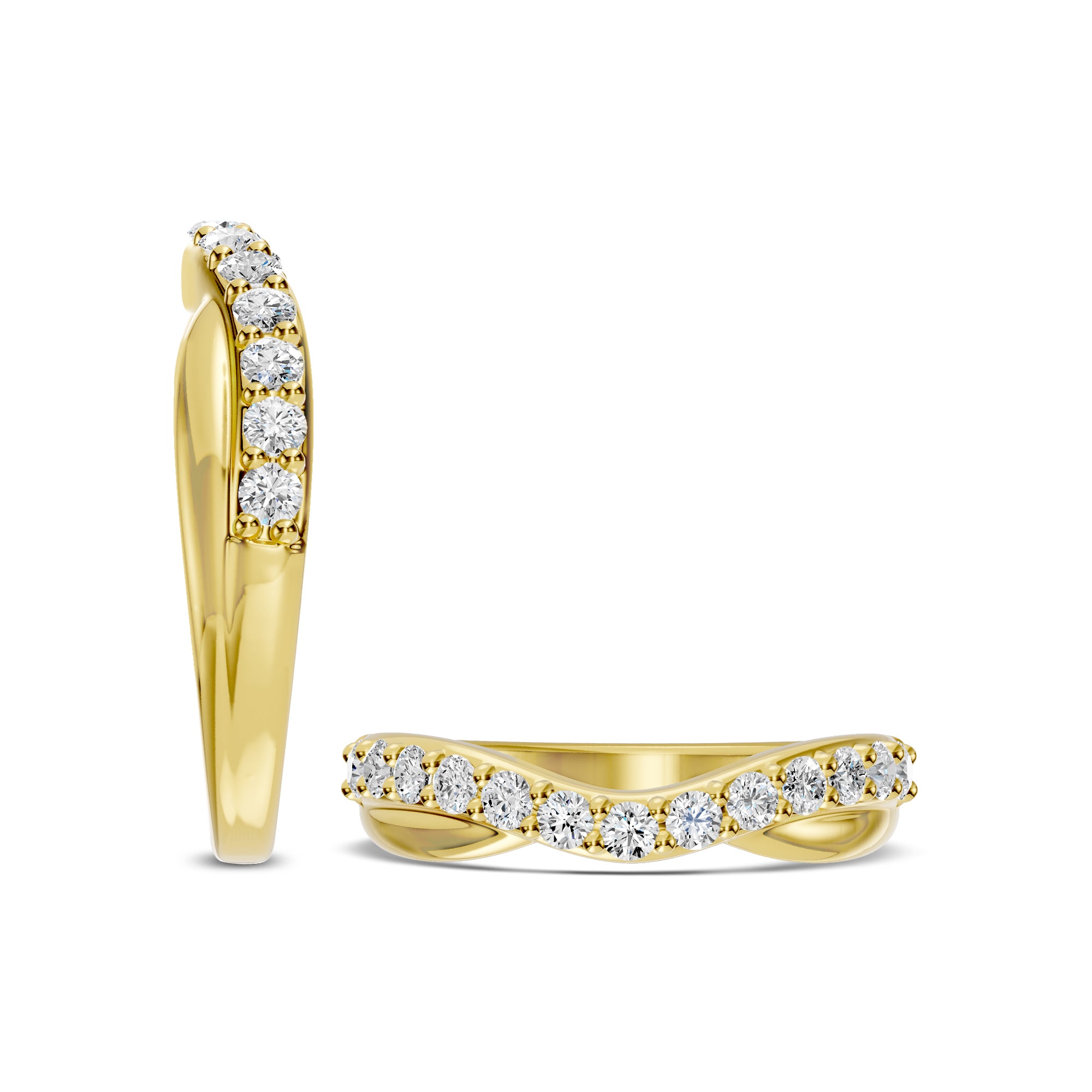 0.50 Ctw Contour Shadow Diamond Band