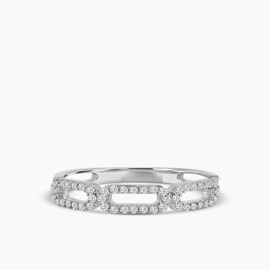 0.25 Ctw Paper Clip Diamond Ring