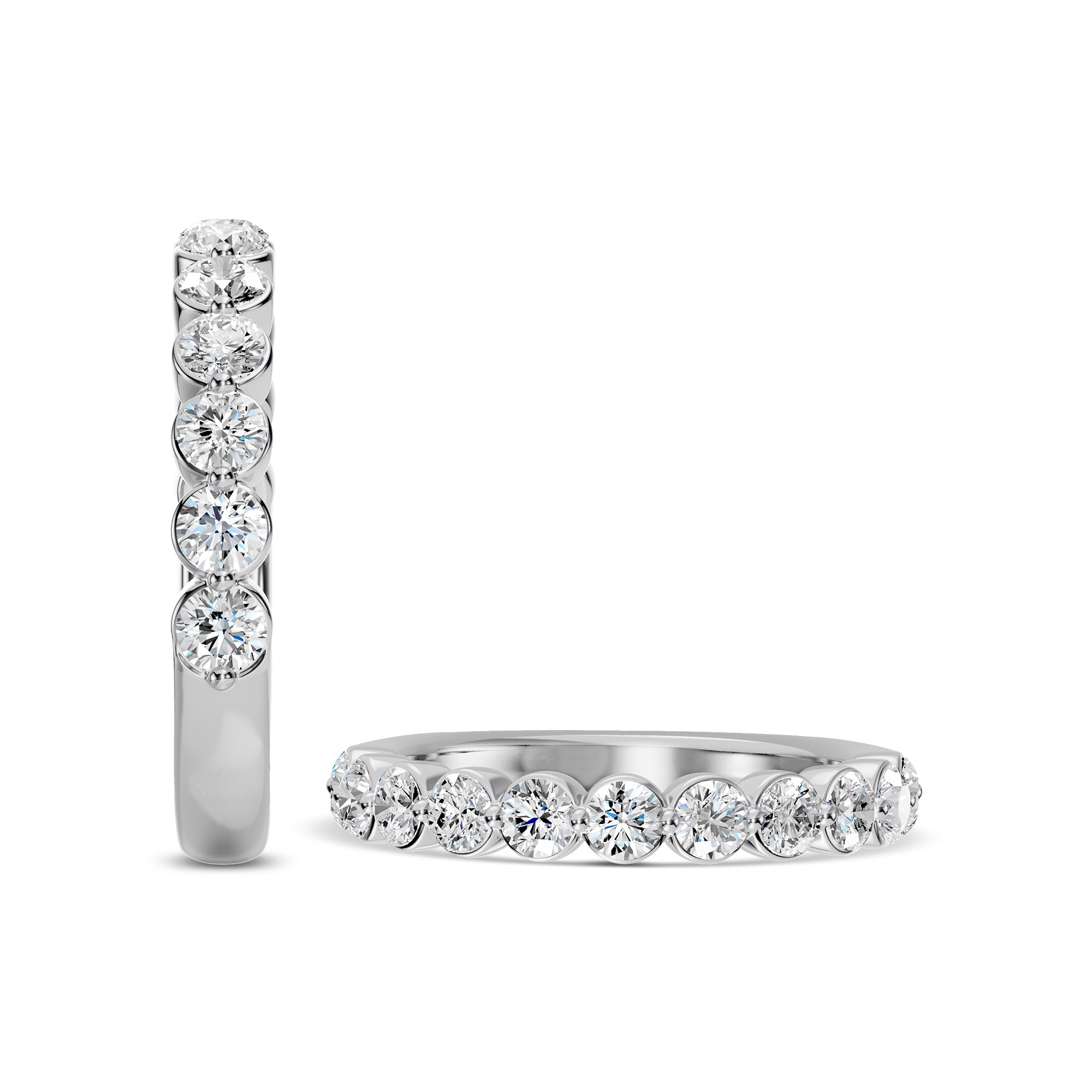 1.00 Ctw Diamond Band in Shared Prong Setting