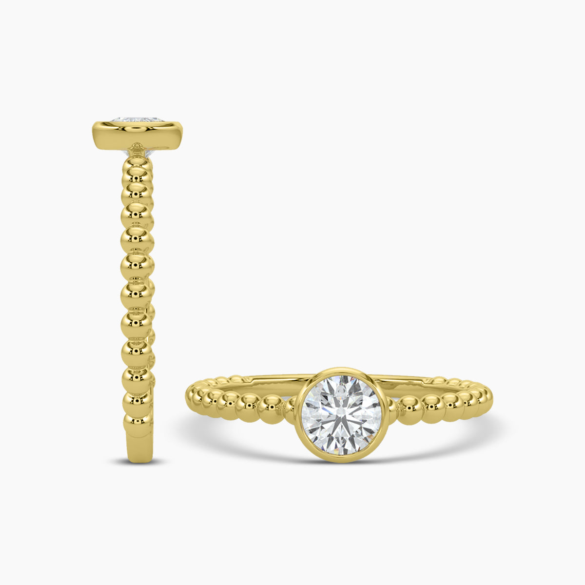 0.50CTW Diamond Beaded Bezel Setting Ring