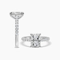 14KW 2.50 Ctw Classic Lab Grown Diamond Engagement Ring (2.00 Ctw Radiant Center) IGI-790671649-2.05 E;VS1
