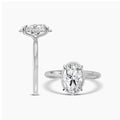2.10 Ctw Classic Lab Grown Diamond Engagement Ring (2.00 Ctw Oval Center) With Hidden Halo EGL-004400413-2.03 F-G;VS2