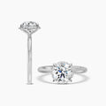 2.10 Ctw Classic Lab Grown Diamond Engagement Ring (2.00 Ctw Round Center) With Hidden Halo IGI-683503466-2.09 F;VS2