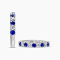 0.50 Ctw Halfway Diamond Band in U-Prong Setting WITH Alt Round Sapphire