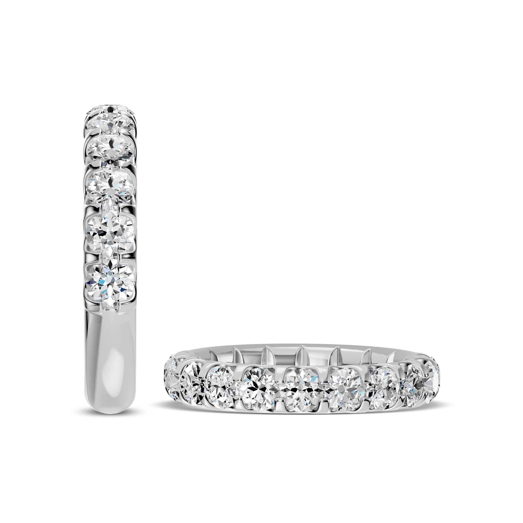 1.50 Ctw Halfway Diamond Band in U-Prong Setting