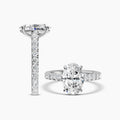 14KW 4.00 Ctw Classic Lab Grown Diamond Engagement Ring (3.00 Ctw Oval Center) IGI-780648046-3.00 F;VS2