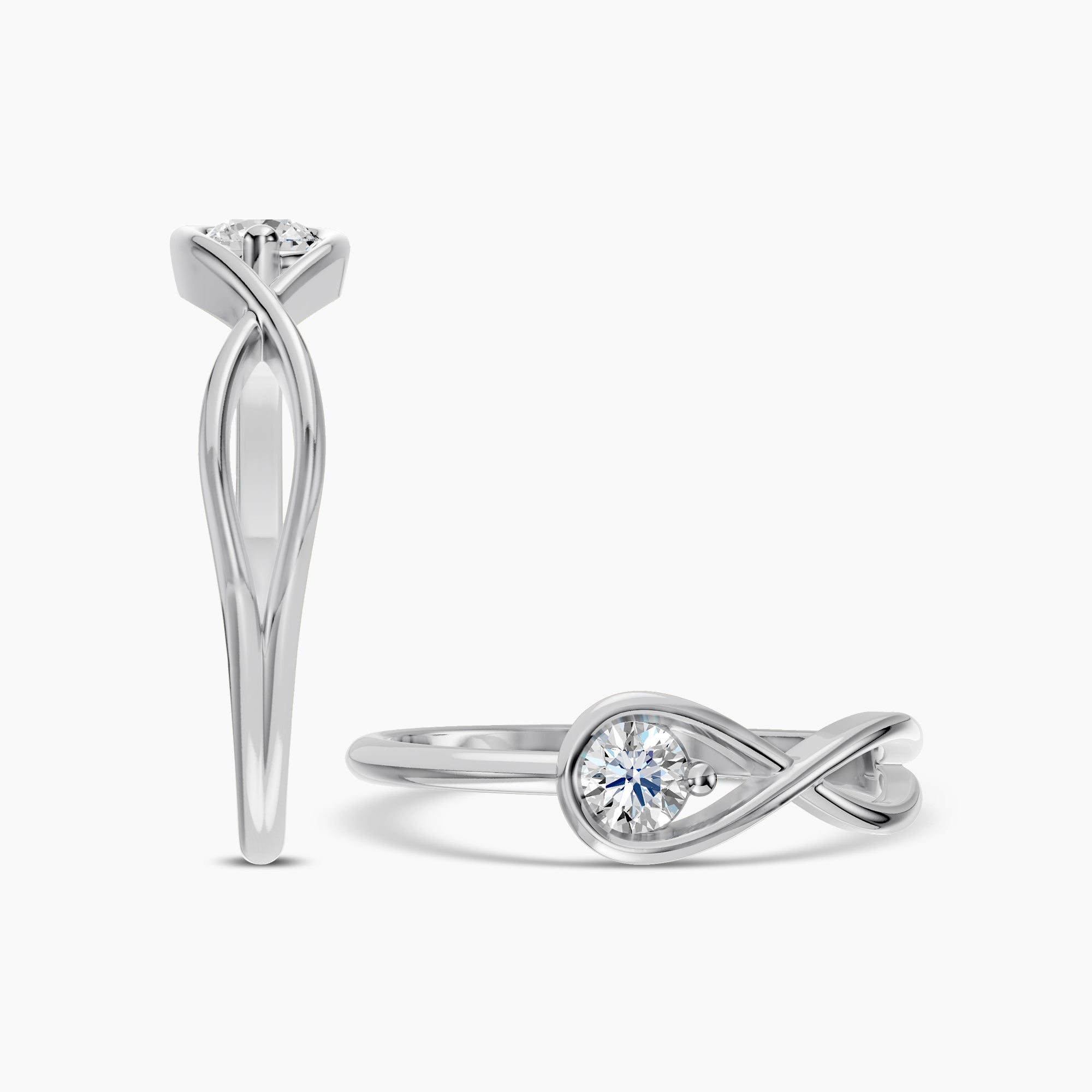 0.20 Ctw Diamond Infinity Shape Solitaire Ring