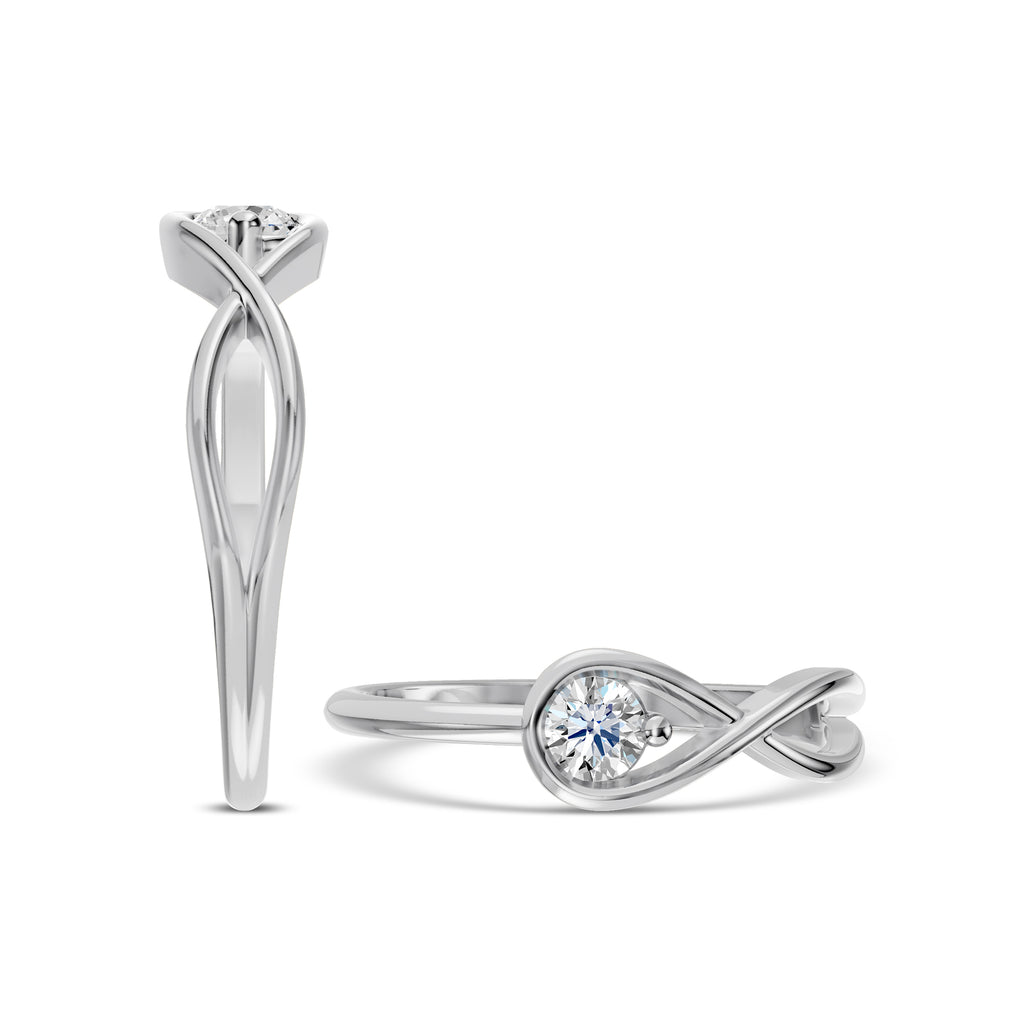 0.20 Ctw Lab Grown Diamond Infinity Shaped Solitaire Ring