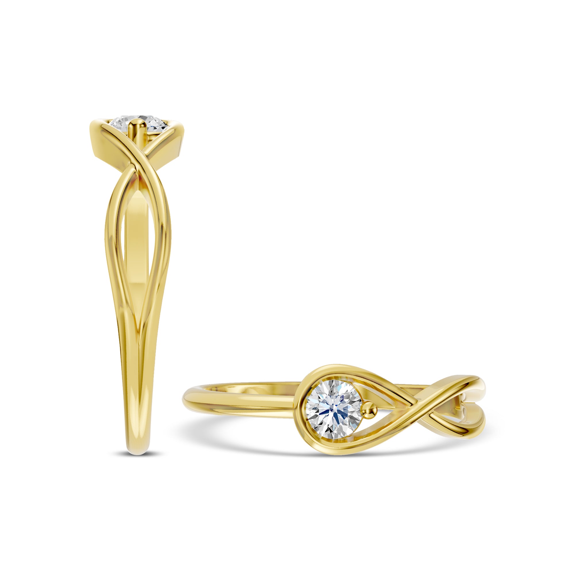0.20 Ctw Lab Grown Diamond Infinity Shaped Solitaire Ring