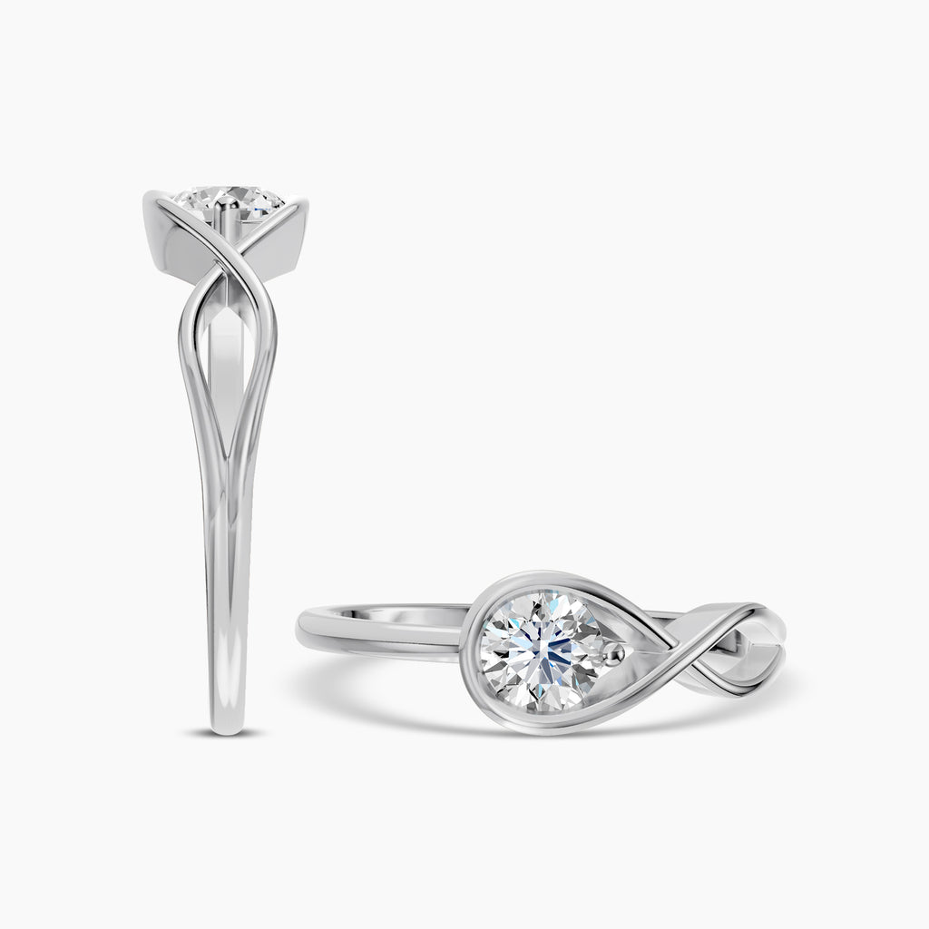 0.50 Ctw Diamond Infinity Shape Solitaire Ring