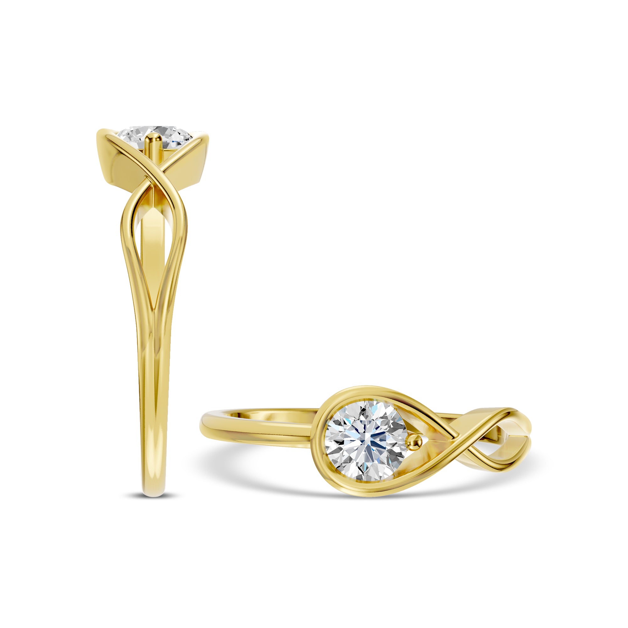 0.50 Ctw Lab Grown Diamond Infinity Shaped Solitaire Ring