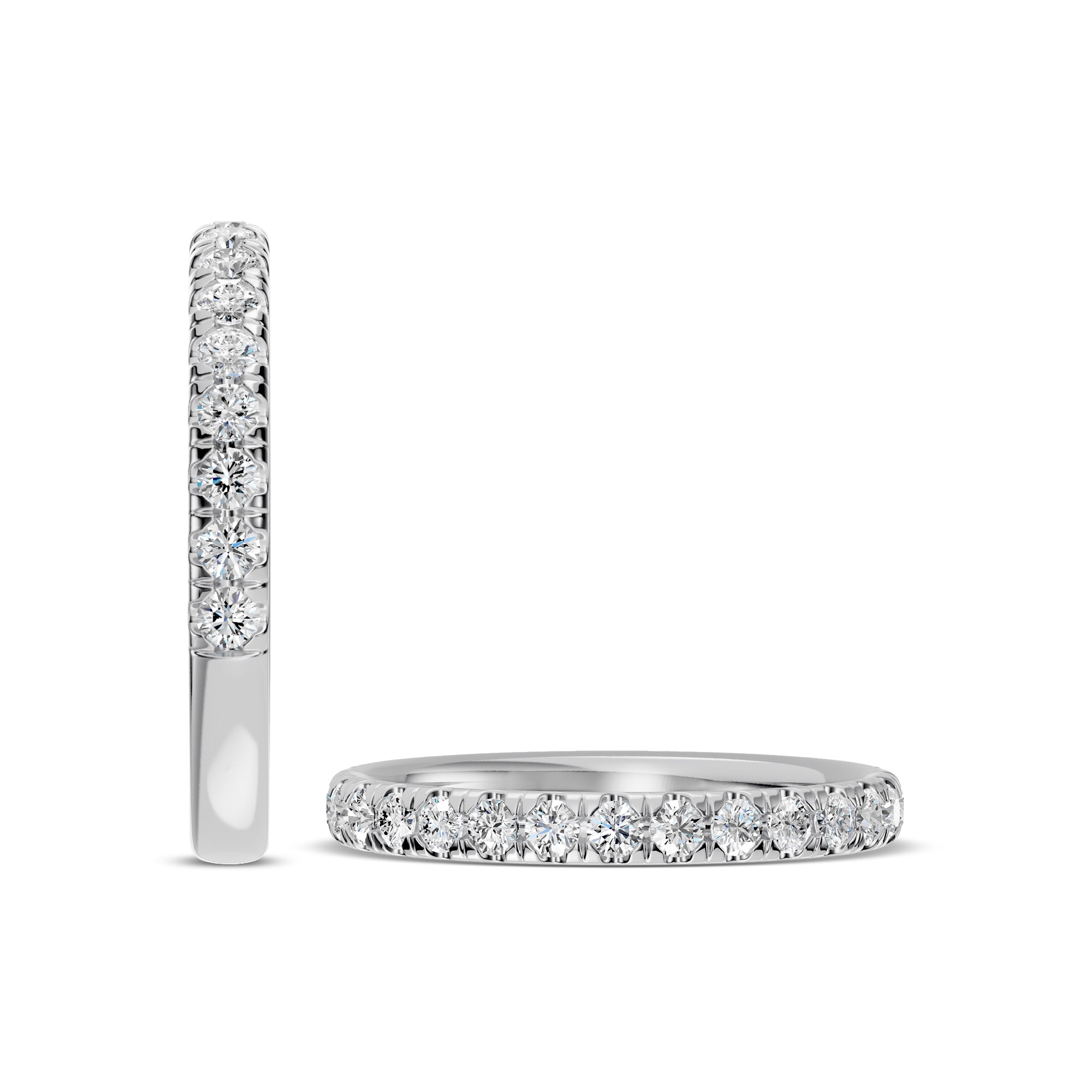 0.50 Ctw Lab Grown Diamond Band In Classic Scallop Setting