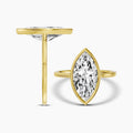 14KY 3.00 Ctw Classic Lab Grown Diamond Marquise Bezel Set Ring IGI-743599882-3.08 F;VS2