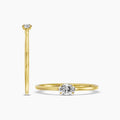 14KY 0.35 Ctw Lab Grown East-West Oval Diamond Stackable Ring
