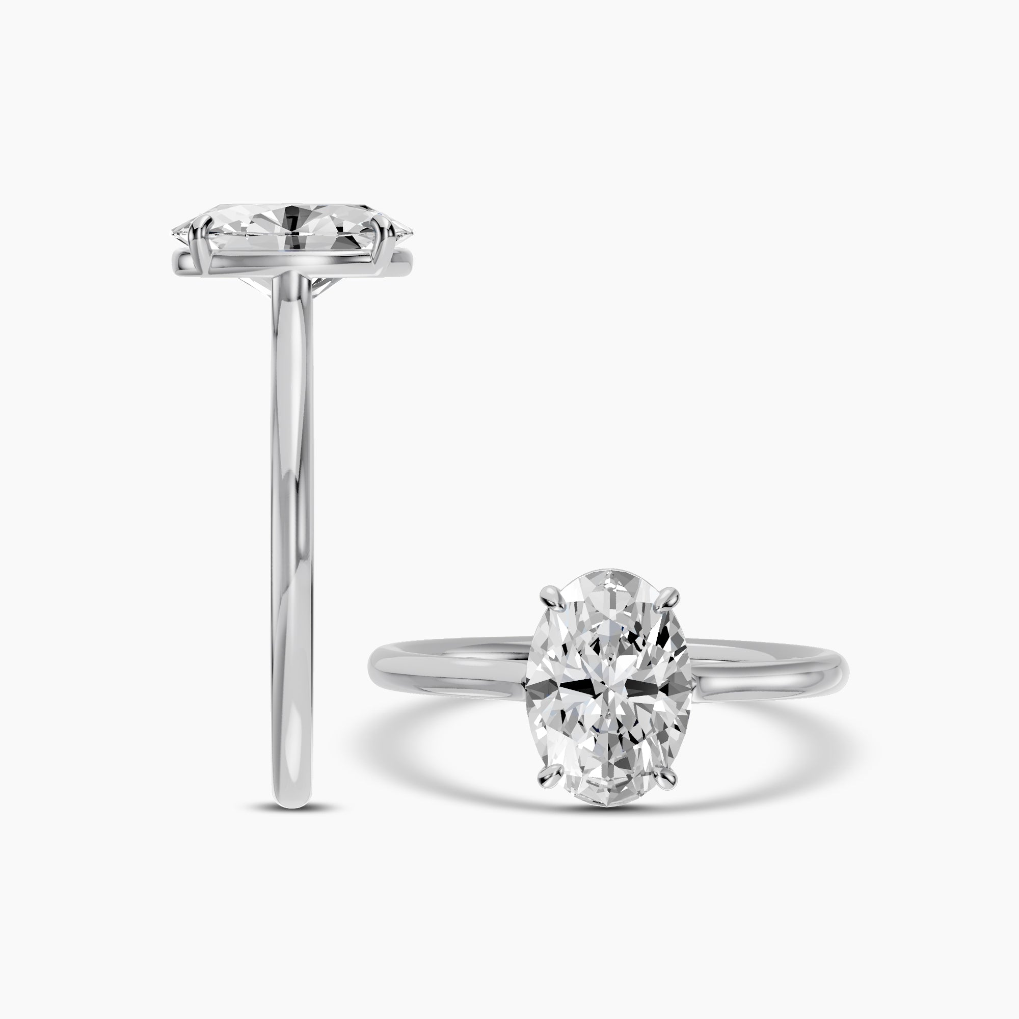 14KW 2.00 Ctw Classic Lab Grown Diamond Oval 4 Prong Set Ring IGI-7896414972.06 E;VS2
