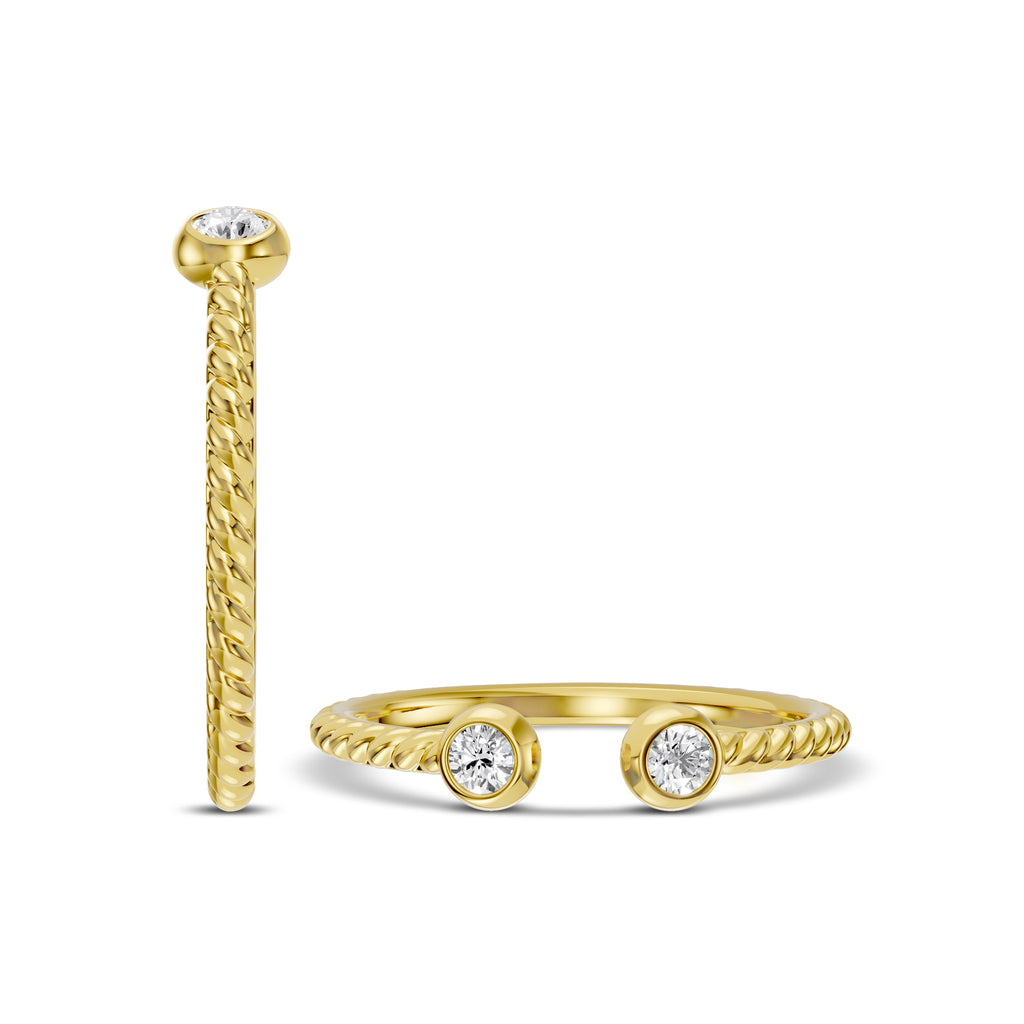 14KY 0.16 Ctw Diamond Open Ended Stackable Ring