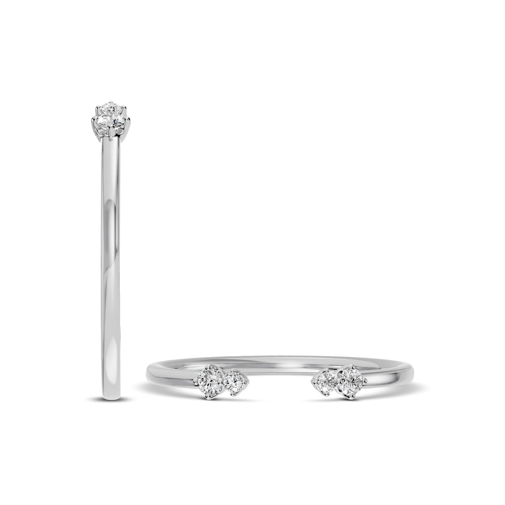 10KW 0.07 Ctw Diamond Open Ended Stackable Ring