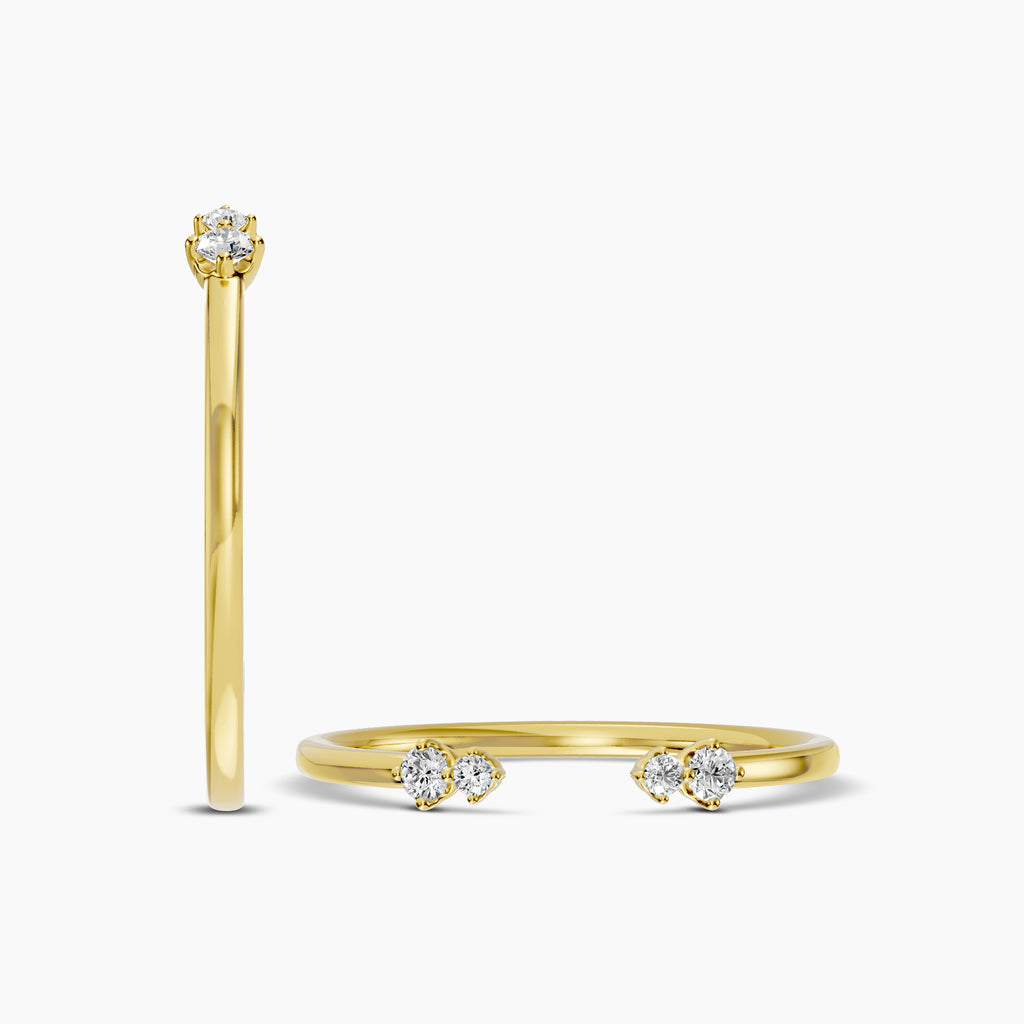 10KW 0.07 Ctw Diamond Open Ended Stackable Ring