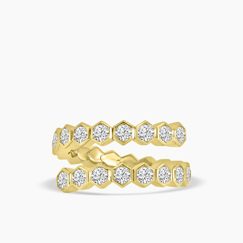 Classic Bezel Set 2.25 Ctw Spring Wrap Diamond Ring