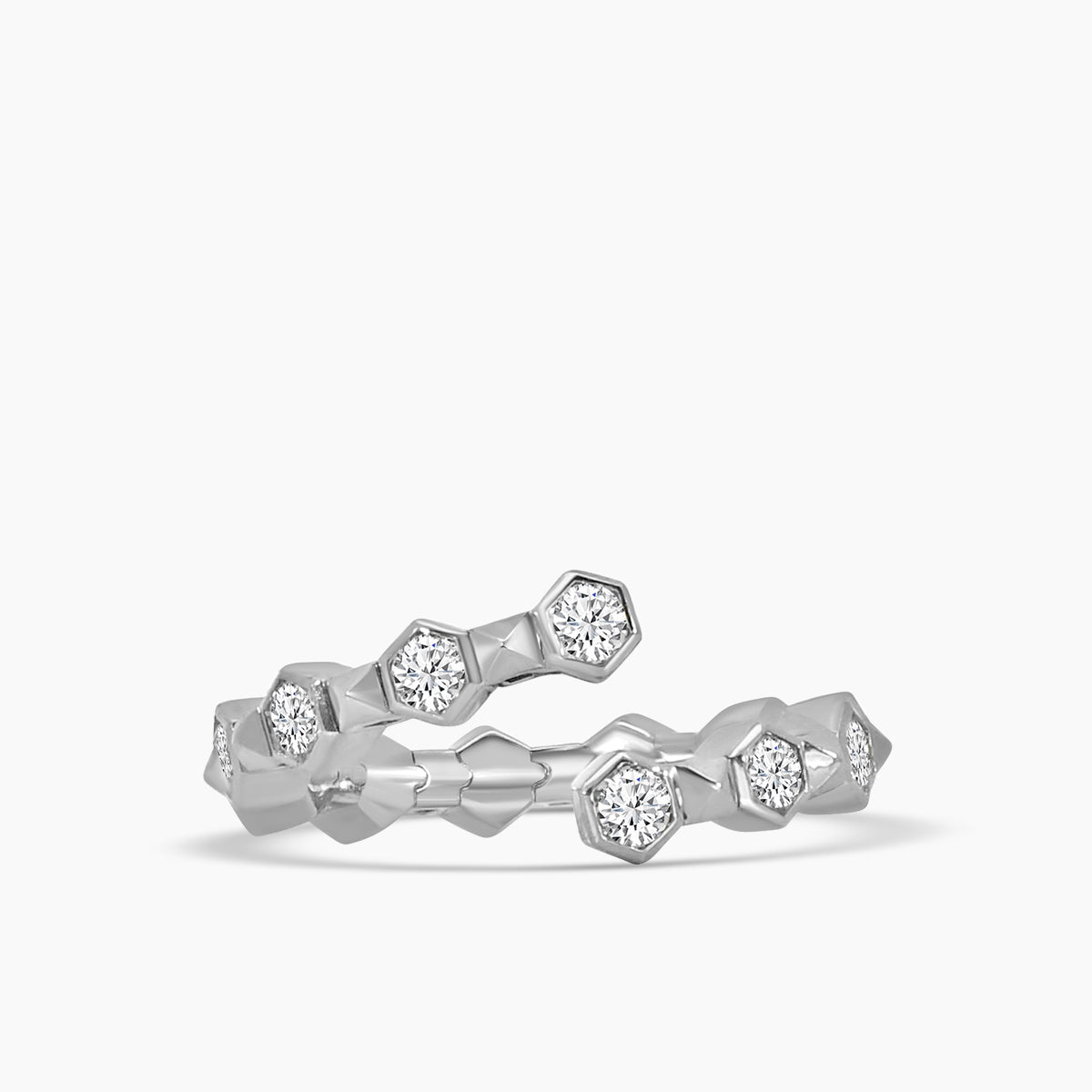 Classic Bezel Set 1.00 Ctw Spring Wrap Diamond Ring