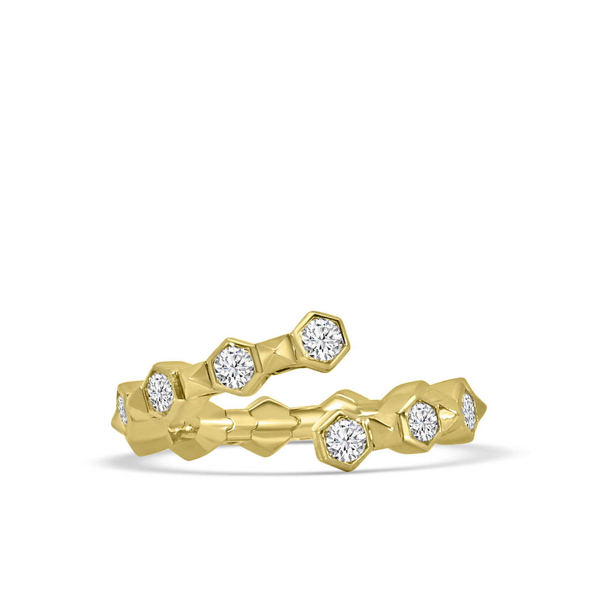 Classic Bezel Set 1.00 Ctw Spring Wrap Diamond Ring