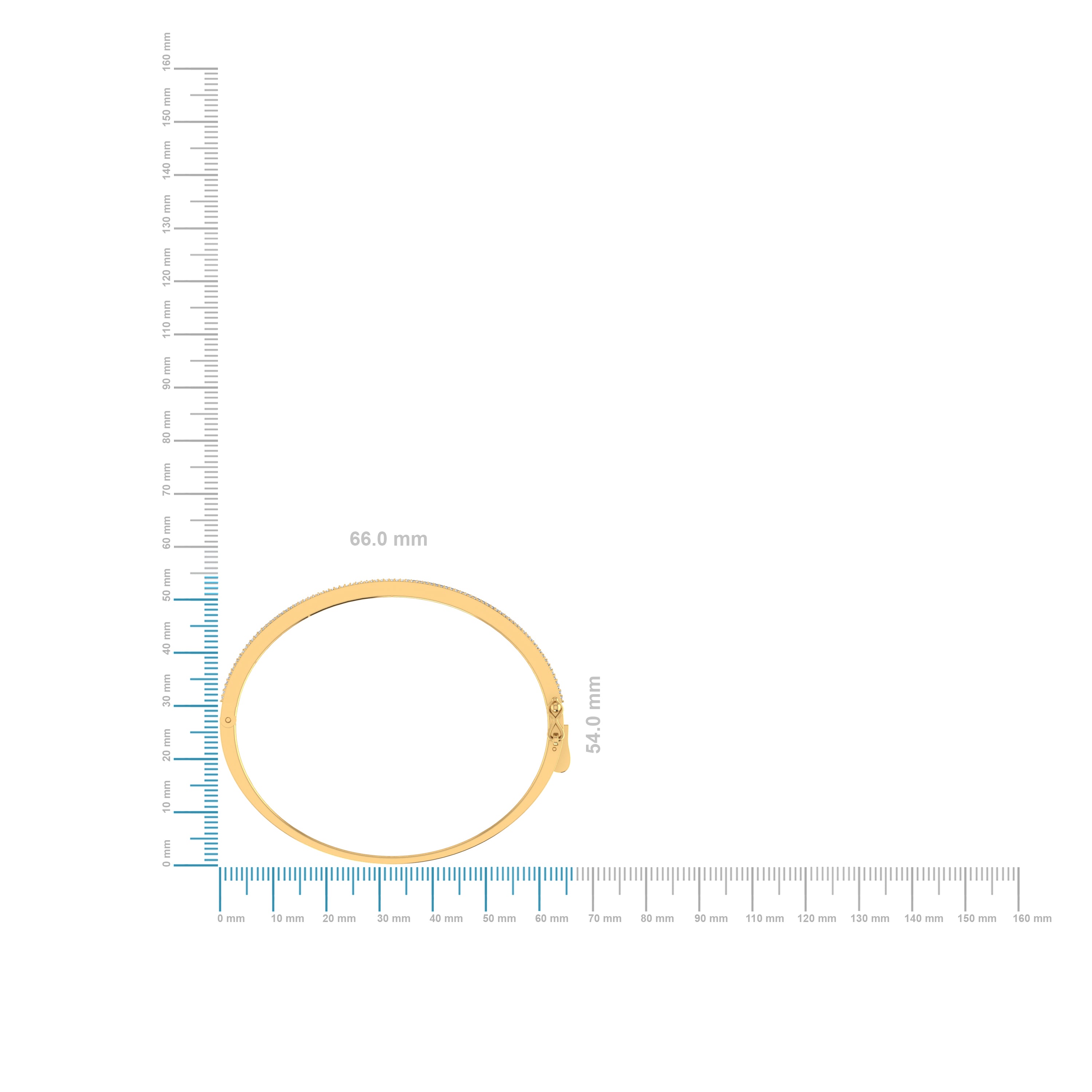 10K Yellow Gold Round Baguette Diamond Designer Bangle Bracelet 2 Cttw